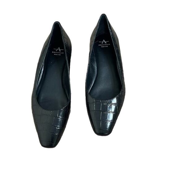 AQUATALIA  MARCELLA CROC EMBOSSED‎  BLACK FLATS SIZE 8.5 - Picture 5 of 10